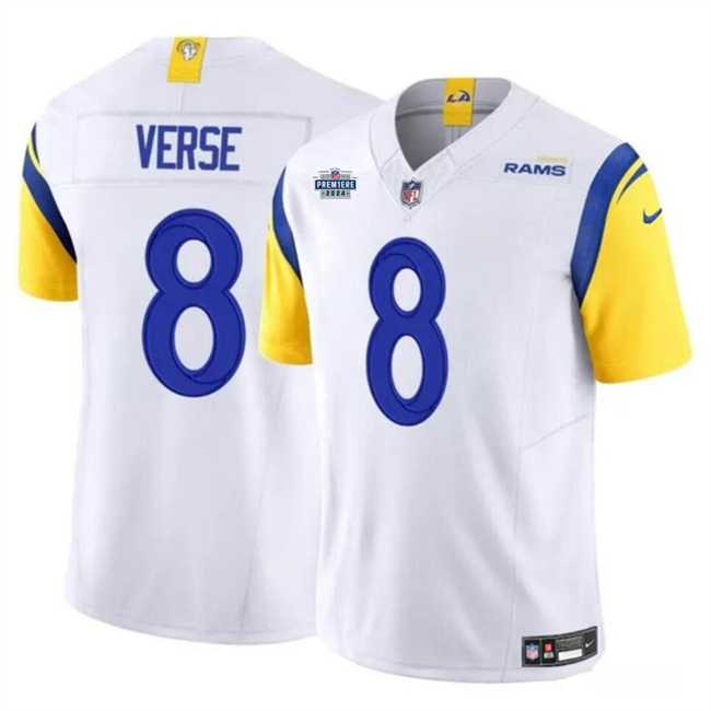 Men & Women & Youth Los Angeles Rams #8 Jared Verse White 2024 With Dradt Patch F.U.S.E Vapor Untouchable Stitched Jersey->los angeles rams->NFL Jersey